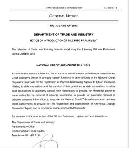 DTI notice of introducing Bill