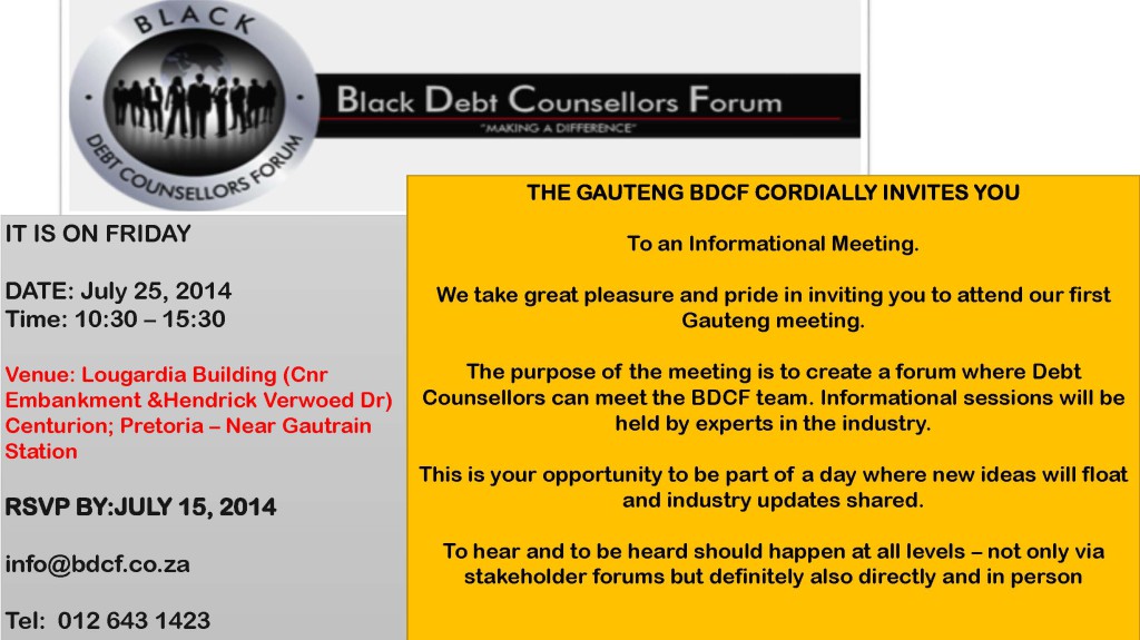 BDCF Gauteng Meeting July